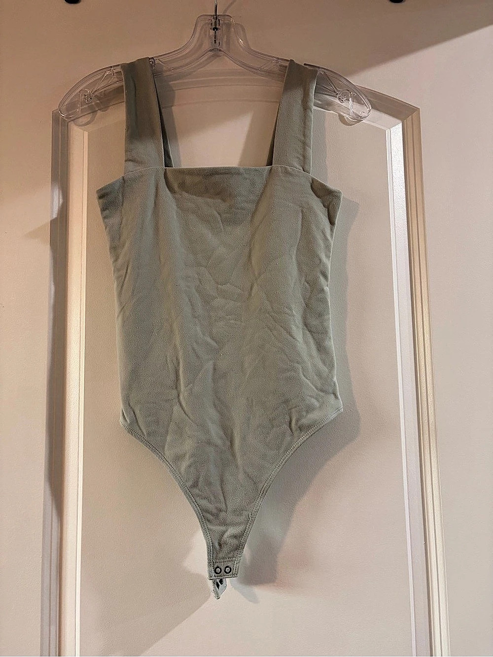 Abercrombie & Fitch Soft A&F Collection Square Neck Tank Bodysuit Green XS